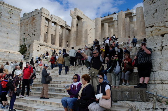 tourists at the Acropolis, Athens